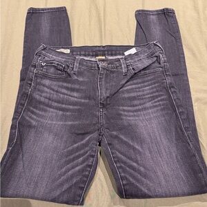 True Religion Halle Mid Rise Super Skinny Grayish Black Denim Jeans